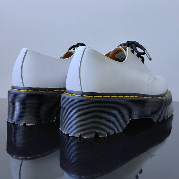 Dr. Martens Men\'s Quad Platform Derby in Beautiful Classic White main image 8